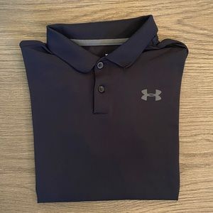 Under Armour, Youth Large, black golf polo.